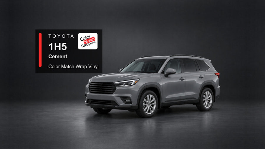 Illustrative Highlander-inspired SUV in Toyota 1H5 Cement with Color Match Wrap branding