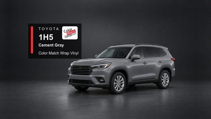 Illustrative Highlander-inspired SUV in Toyota 1H5 Cement Gray with Color Match Wrap branding