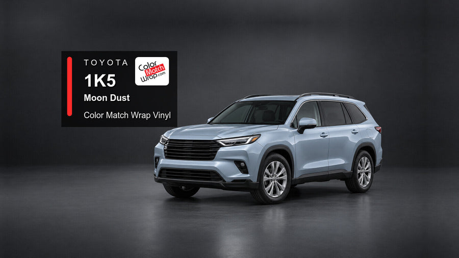 Illustrative Highlander-inspired SUV in Toyota 1K5 Moon Dust with Color Match Wrap branding