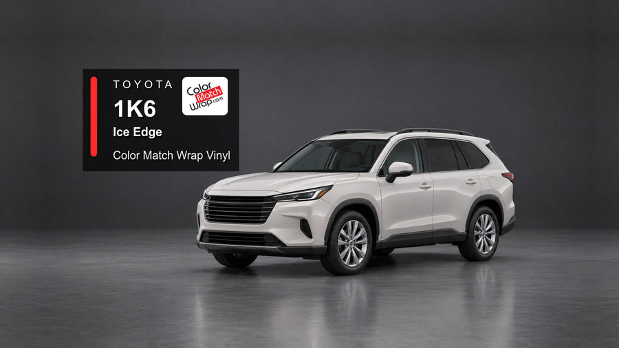 Illustrative Highlander-inspired SUV in Toyota 1K6 Ice Edge with Color Match Wrap branding