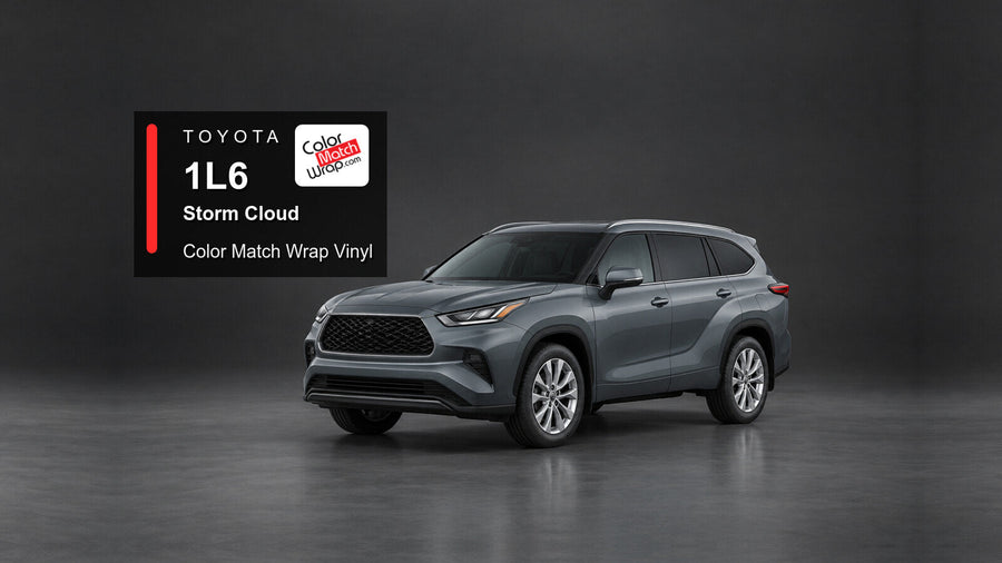 Illustrative Highlander-inspired SUV in Toyota 1L6 Storm Cloud with Color Match Wrap branding