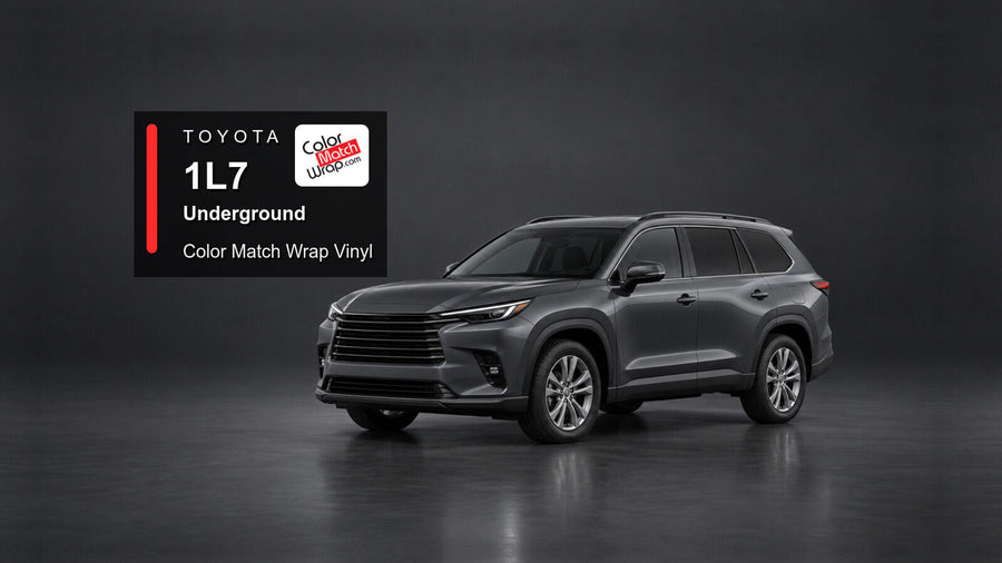 Illustrative Highlander-inspired SUV in Toyota 1L7 Underground with Color Match Wrap branding
