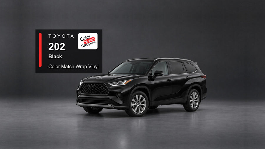 Illustrative Highlander-inspired SUV in Toyota 202 Black with Color Match Wrap branding