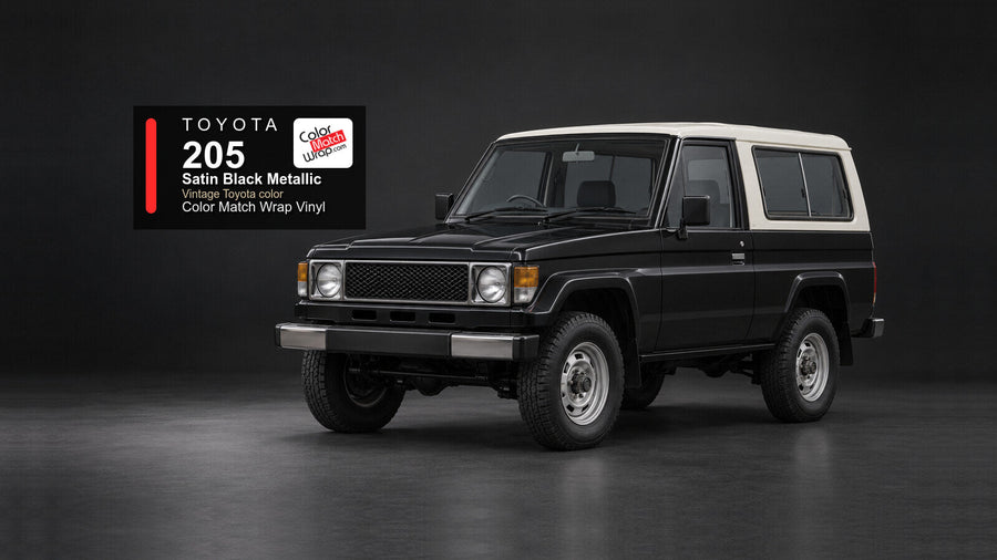 Toyota 205 Satin Black Metallic Color Match Wrap vinyl