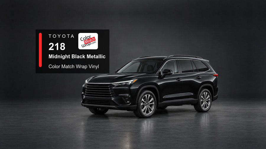 Illustrative Highlander-inspired SUV in Toyota 218 Midnight Black Metallic with Color Match Wrap branding