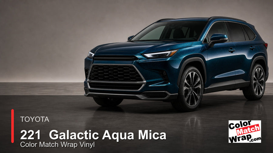Toyota 221 Galactic Aqua Mica Color Match Wrap Vinyl generated SUV graphic