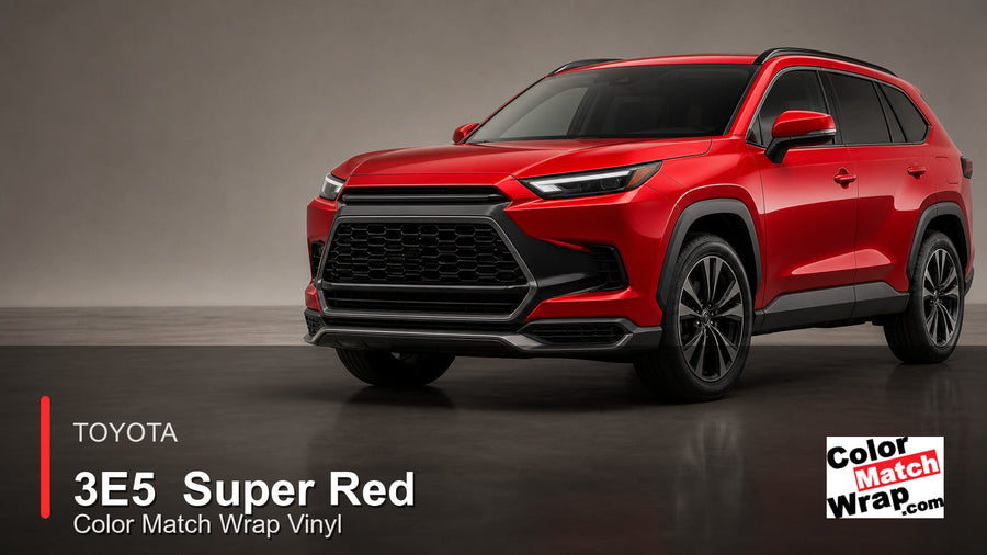 Toyota 3E5 Super Red Color Match Wrap Vinyl generated SUV graphic