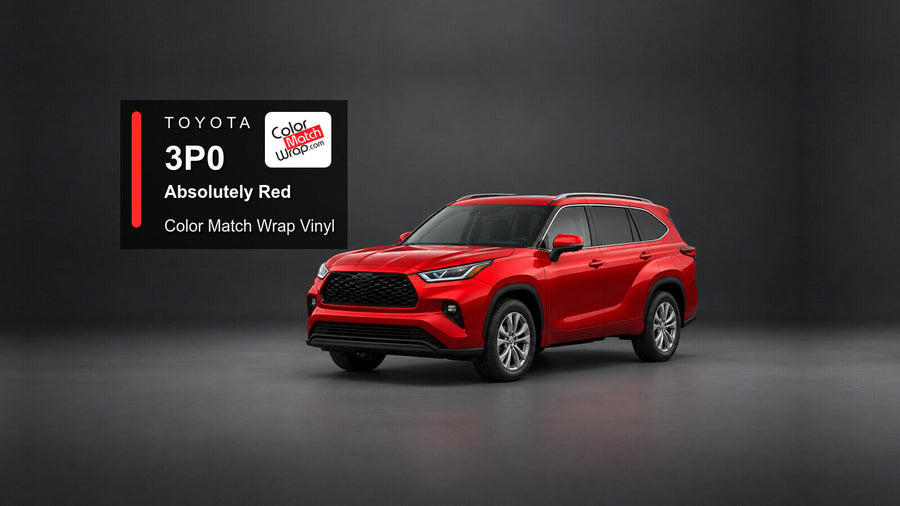 Illustrative Highlander-inspired SUV in Toyota 3P0 Absolutely Red with Color Match Wrap branding