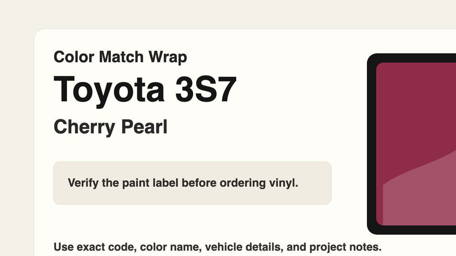 Toyota 3S7 Cherry Pearl Color Match Wrap article photo