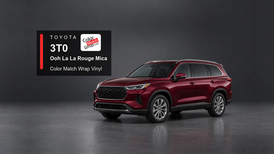 Illustrative Highlander-inspired SUV in Toyota 3T0 Ooh La La Rouge Mica with Color Match Wrap branding