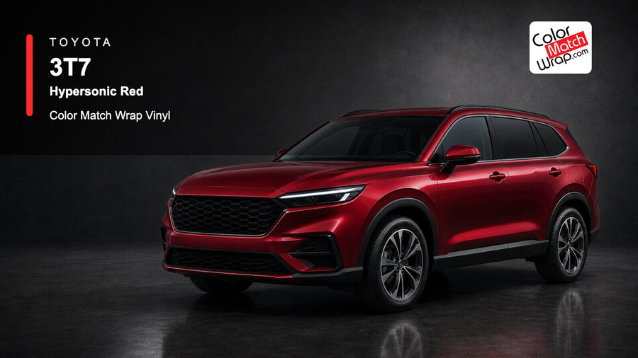 Toyota 3T7 Hypersonic Red Color Match Wrap Vinyl generated SUV graphic
