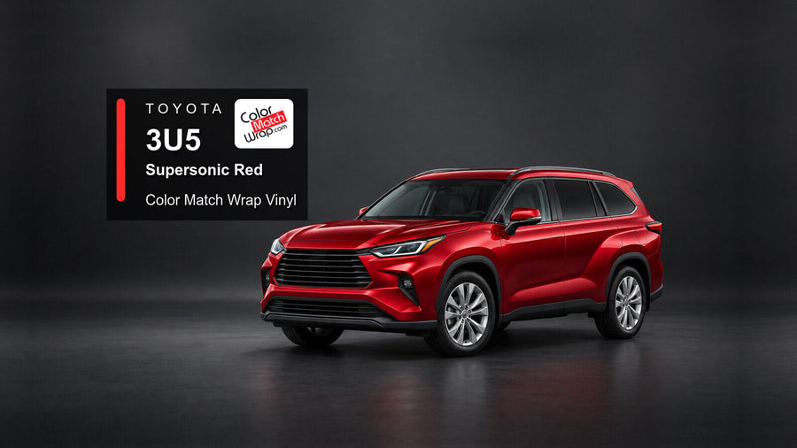 Illustrative Highlander-inspired SUV in Toyota 3U5 Supersonic Red with Color Match Wrap branding
