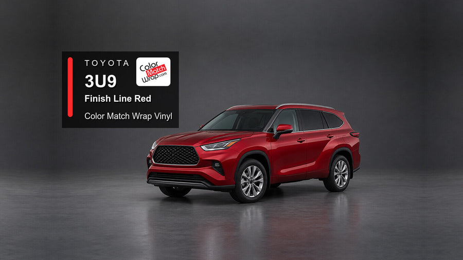 Illustrative Highlander-inspired SUV in Toyota 3U9 Finish Line Red with Color Match Wrap branding