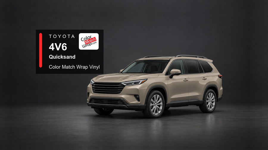 Illustrative Highlander-inspired SUV in Toyota 4V6 Quicksand with Color Match Wrap branding