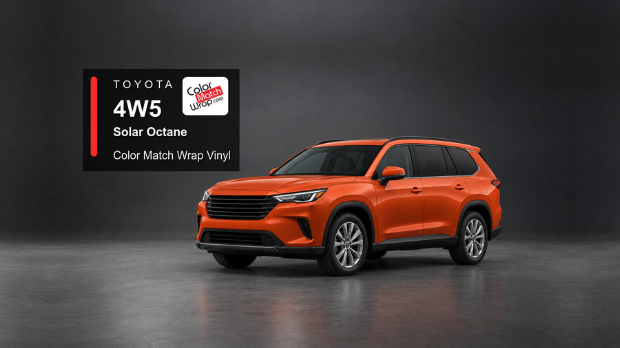 Illustrative Highlander-inspired SUV in Toyota 4W5 Solar Octane with Color Match Wrap branding