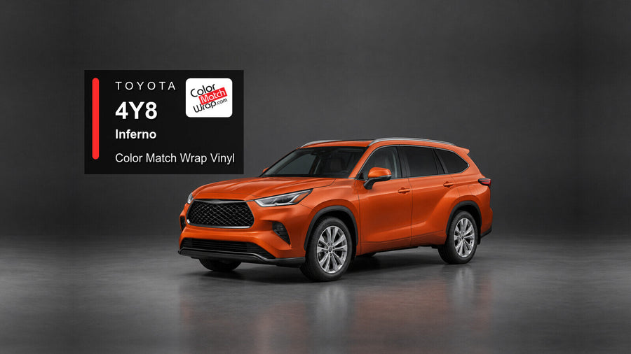 Illustrative Highlander-inspired SUV in Toyota 4Y8 Inferno with Color Match Wrap branding