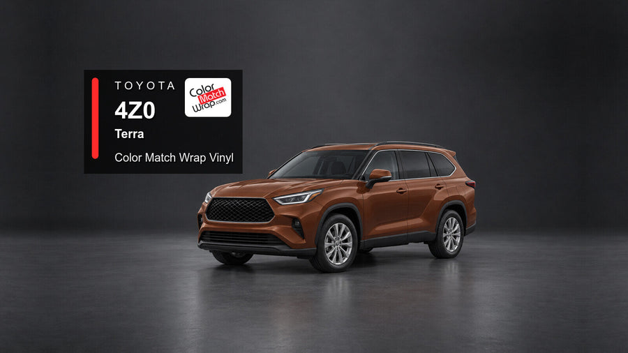 Illustrative Highlander-inspired SUV in Toyota 4Z0 Terra with Color Match Wrap branding