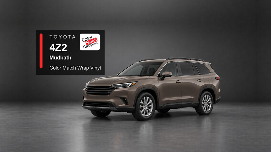 Illustrative Highlander-inspired SUV in Toyota 4Z2 Mudbath with Color Match Wrap branding