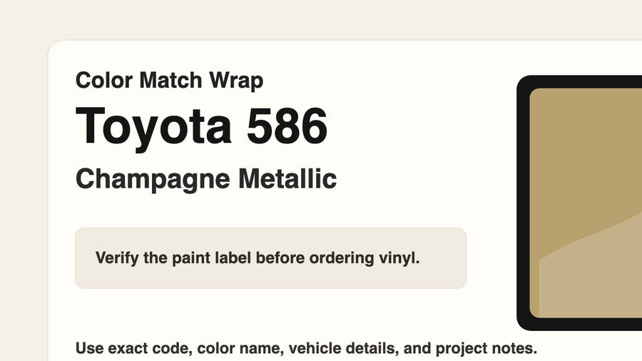 Toyota 586 Champagne Metallic Color Match Wrap article photo