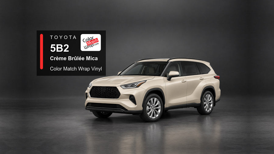 Illustrative Highlander-inspired SUV in Toyota 5B2 Crème Brûlée Mica with Color Match Wrap branding