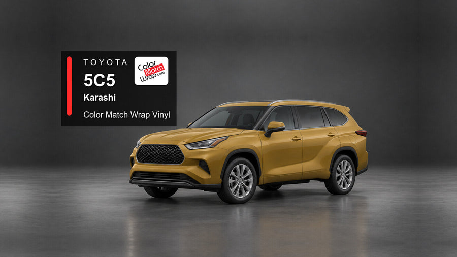 Illustrative Highlander-inspired SUV in Toyota 5C5 Karashi with Color Match Wrap branding