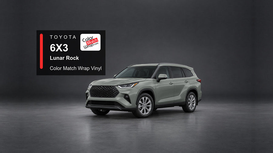 Illustrative Highlander-inspired SUV in Toyota 6X3 Lunar Rock with Color Match Wrap branding