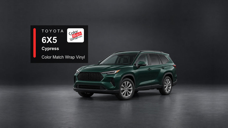 Illustrative Highlander-inspired SUV in Toyota 6X5 Cypress with Color Match Wrap branding