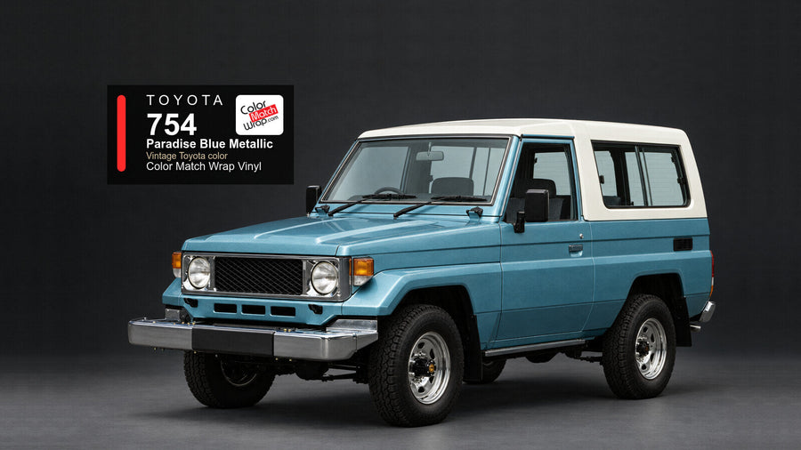 Toyota 754 Paradise Blue Metallic Color Match Wrap vinyl