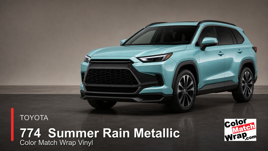 Toyota 774 Summer Rain Metallic Color Match Wrap Vinyl generated SUV graphic