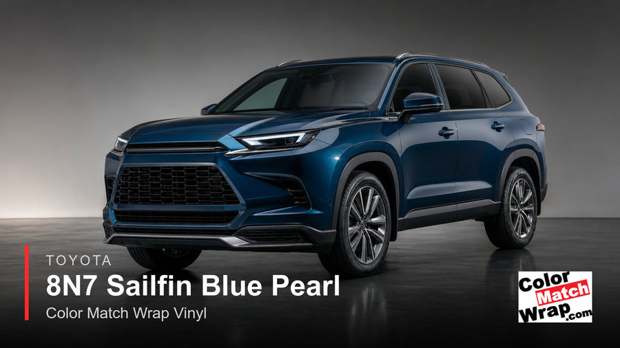 Toyota 8N7 Sailfin Blue Pearl Color Match Wrap vinyl generated SUV graphic