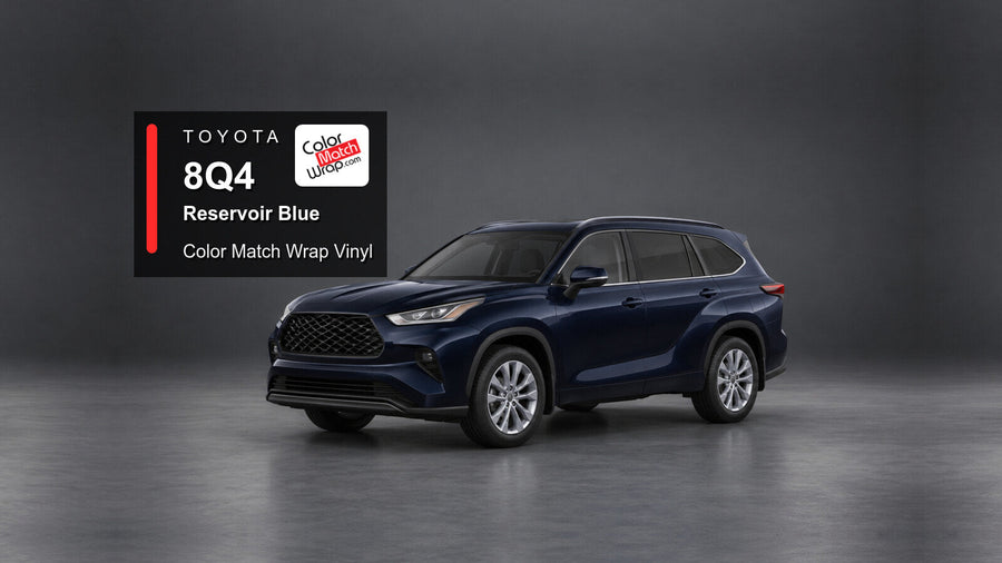 Illustrative Highlander-inspired SUV in Toyota 8Q4 Reservoir Blue with Color Match Wrap branding