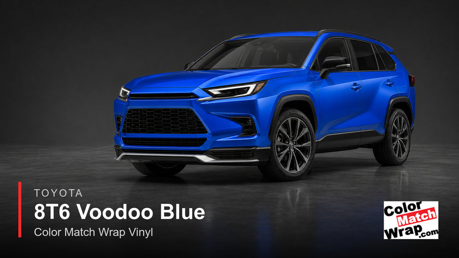 Toyota 8T6 Voodoo Blue Color Match Wrap vinyl generated SUV graphic