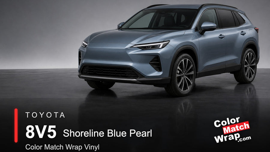 Toyota 8V5 Shoreline Blue Pearl Color Match Wrap vinyl generated SUV graphic