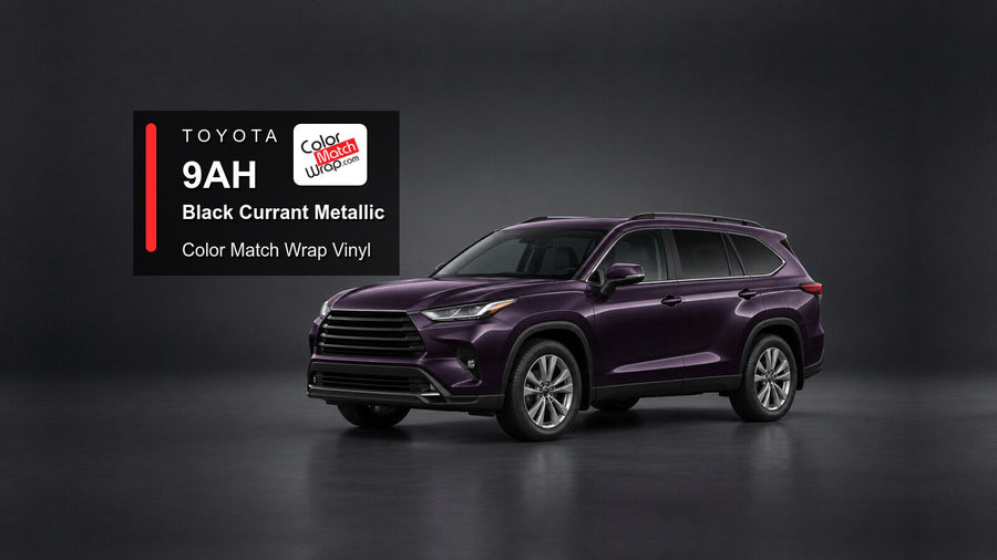 Illustrative Highlander-inspired SUV in Toyota 9AH Black Currant Metallic with Color Match Wrap branding