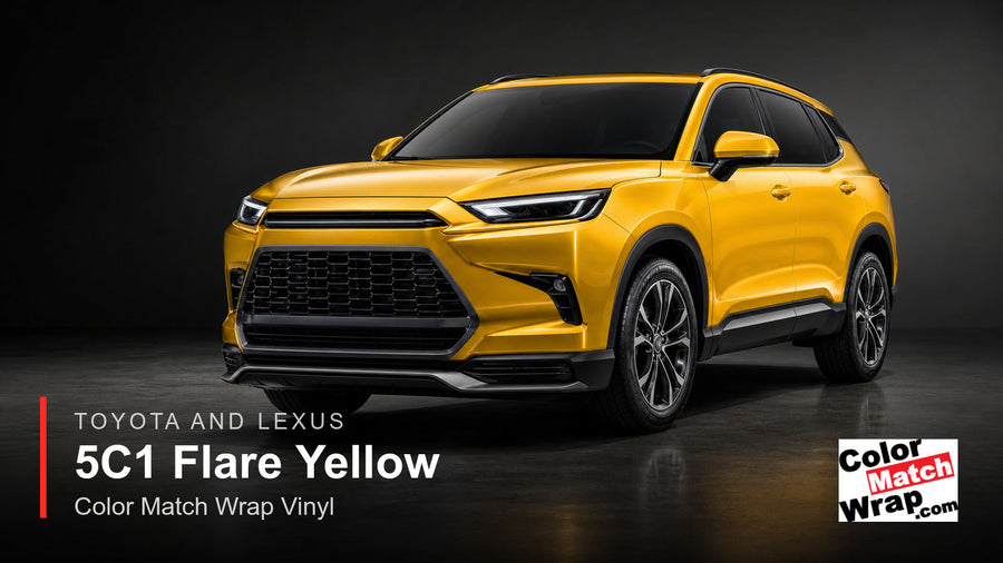 Toyota and Lexus 5C1 Flare Yellow Color Match Wrap vinyl generated SUV graphic