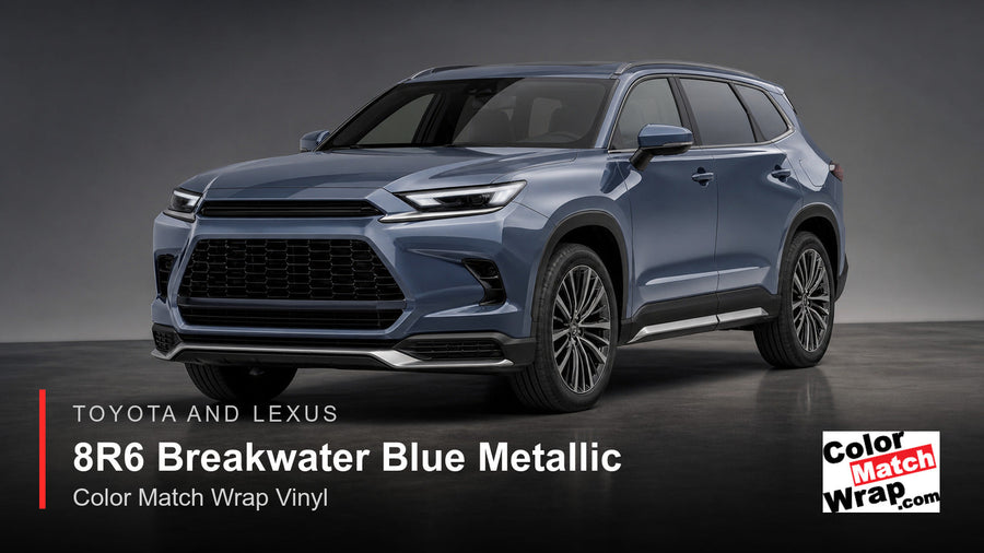 Toyota and Lexus 8R6 Breakwater Blue Metallic Color Match Wrap vinyl generated SUV graphic