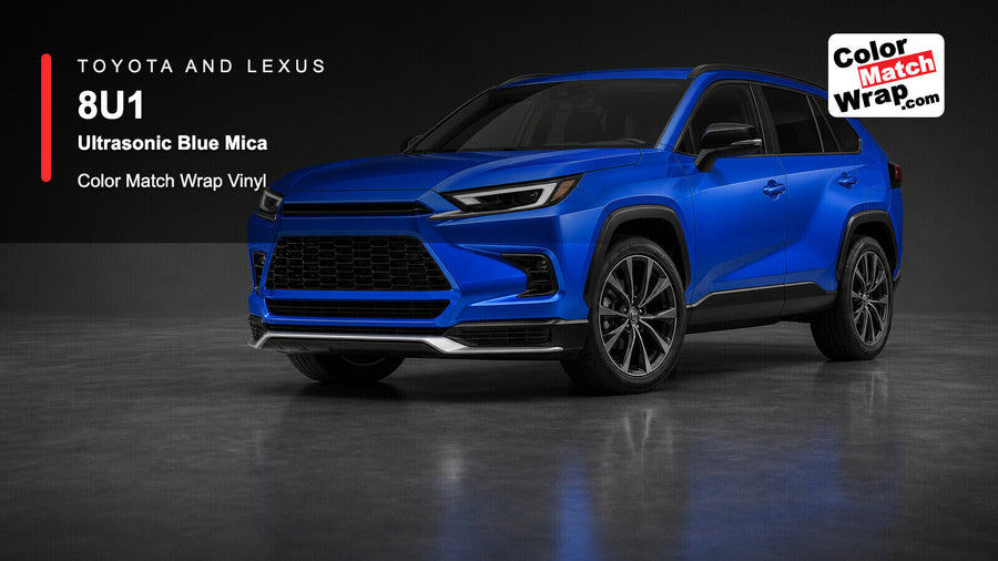 Toyota and Lexus 8U1 Ultrasonic Blue Mica Color Match Wrap Vinyl generated SUV graphic