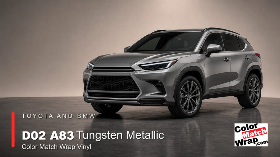Toyota and BMW D02 A83 Tungsten Metallic Color Match Wrap Vinyl generated SUV graphic