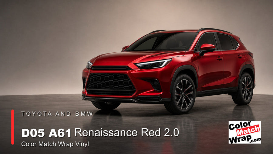 Toyota and BMW D05 A61 Renaissance Red 2.0 Color Match Wrap Vinyl generated SUV graphic