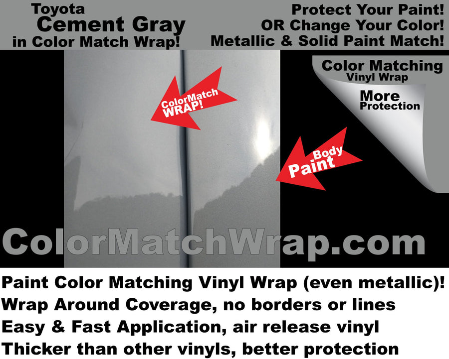 New! Toyota Cement Gray 1H5 in A: Paint Color Matching Wrap Color Match Wrap paint-code vinyl project