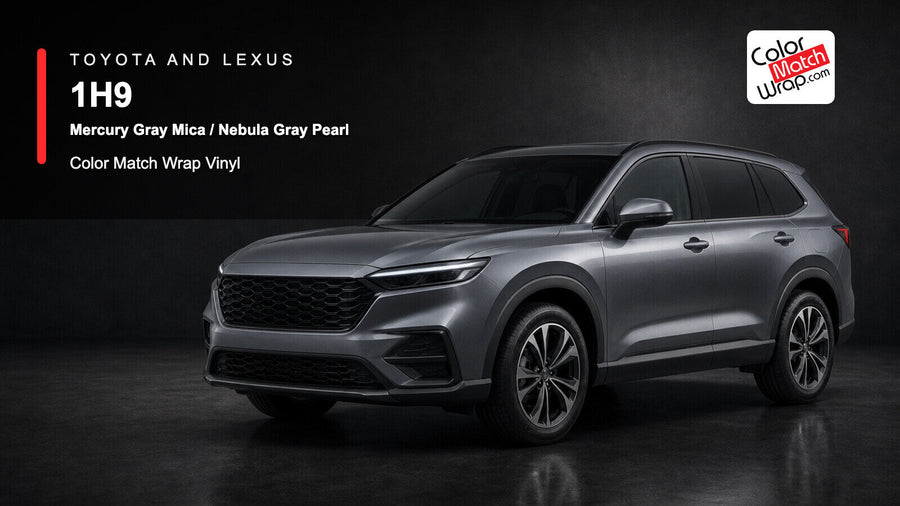 Toyota and Lexus 1H9 Mercury Gray Mica / Nebula Gray Pearl Color Match Wrap Vinyl generated SUV graphic
