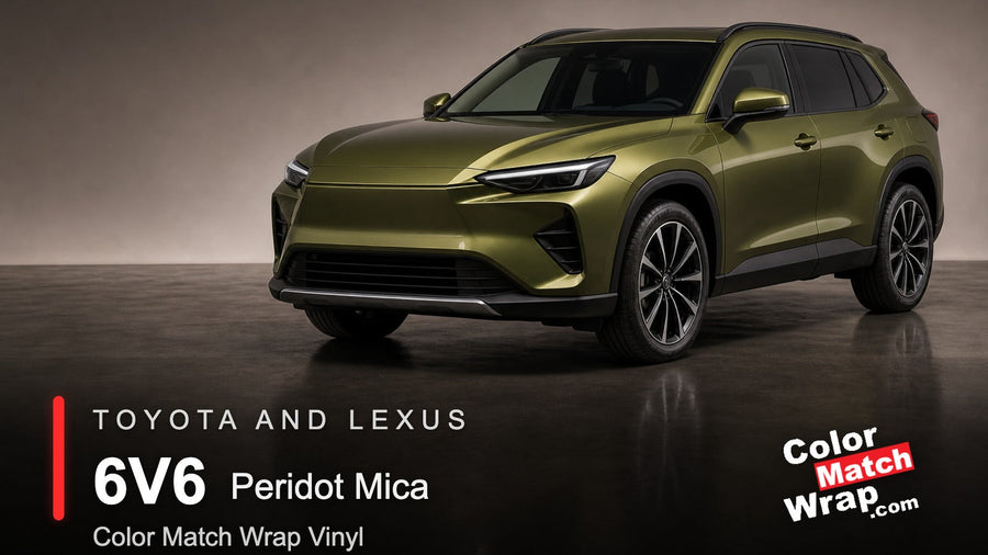 Toyota and Lexus 6V6 Peridot Mica Color Match Wrap vinyl generated SUV graphic