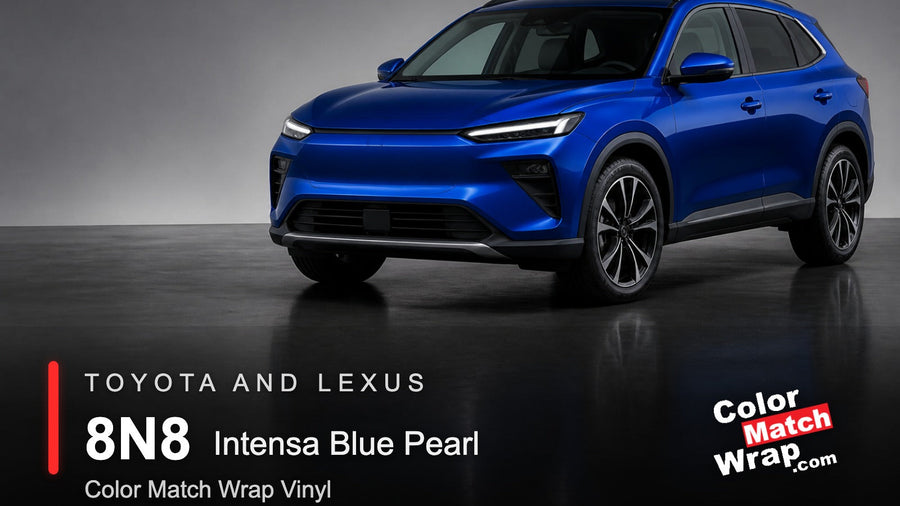 Toyota and Lexus 8N8 Intensa Blue Pearl Color Match Wrap vinyl generated SUV graphic