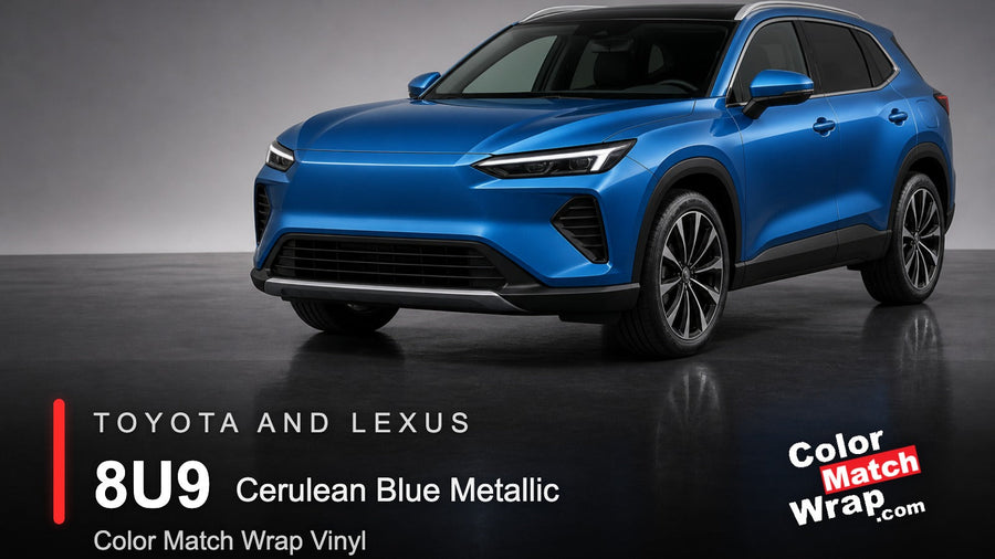 Toyota and Lexus 8U9 Cerulean Blue Metallic Color Match Wrap vinyl generated SUV graphic
