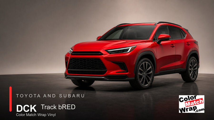Toyota and Subaru DCK Track bRED Color Match Wrap Vinyl generated SUV graphic