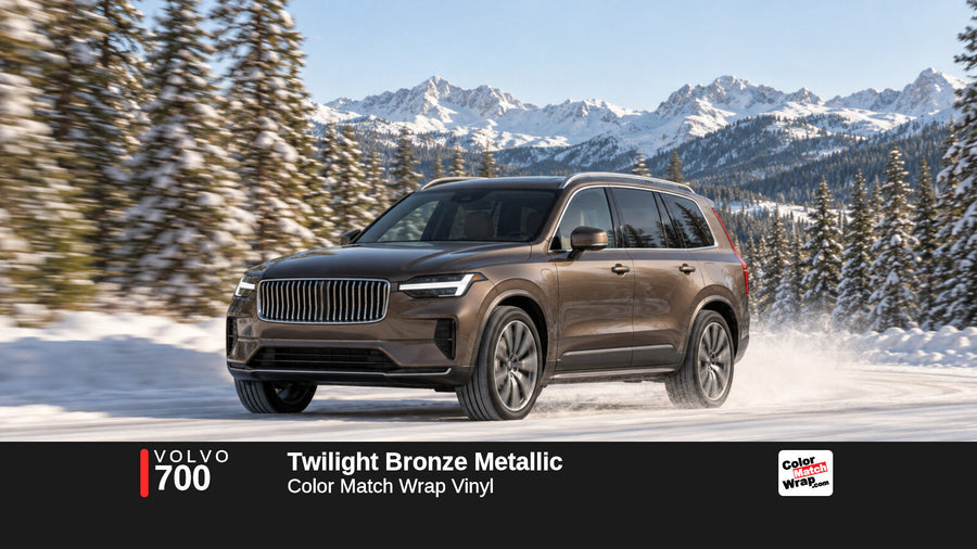 Illustrative XC90-inspired SUV in Volvo 700 Twilight Bronze Metallic with Color Match Wrap branding