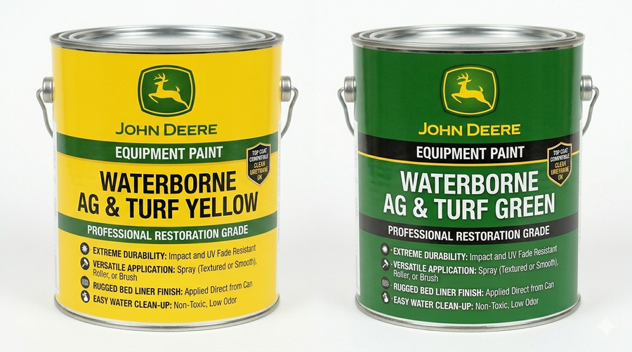 John Deere Equipment Paint - Waterborne (Waterbase) - Easy Cleanup - Spray or Roll/brush application