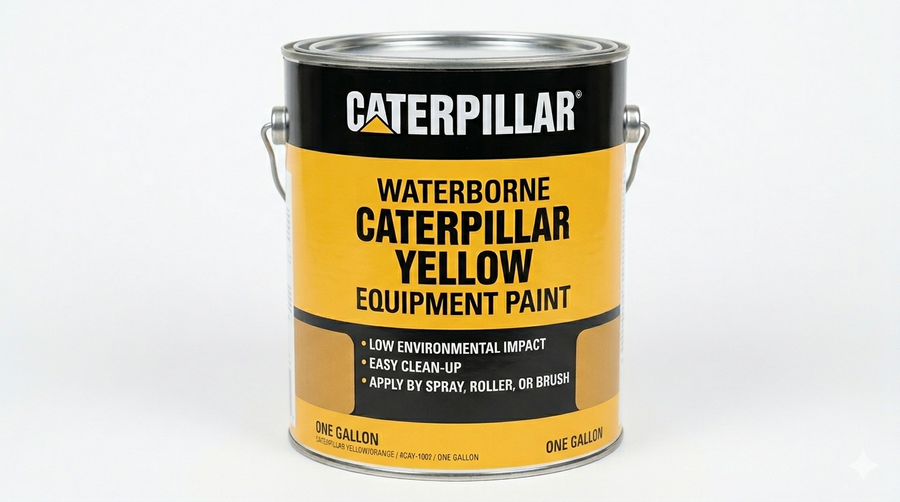 Caterpillar Yellow Equipment Paint - (Waterbase) Waterborne - Easy Cleanup - Spray or Roll/brush application - ColorMatchWrap.com