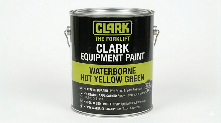 Clark Green - Forklift Equipment Paint - (Waterbase) Waterborne - Easy Cleanup - Spray or Roll/brush application