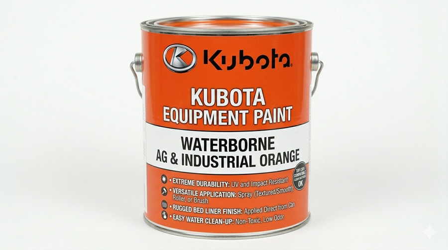 Kubota Orange Equipment Paint - (Waterbase) Waterborne - Easy Cleanup - Spray or Roll/brush application
